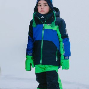 Alternative view of Two Piece Play Snowsuit Royal Blue And Green Colorblock