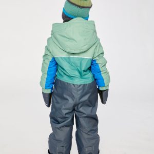 Kids One Piece Play Snowsuit Sage Green And Grey - Image 4