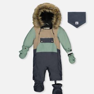 Baby One Piece Snowsuit Adapted For Car Seats Cool Dark Grey - Image 11