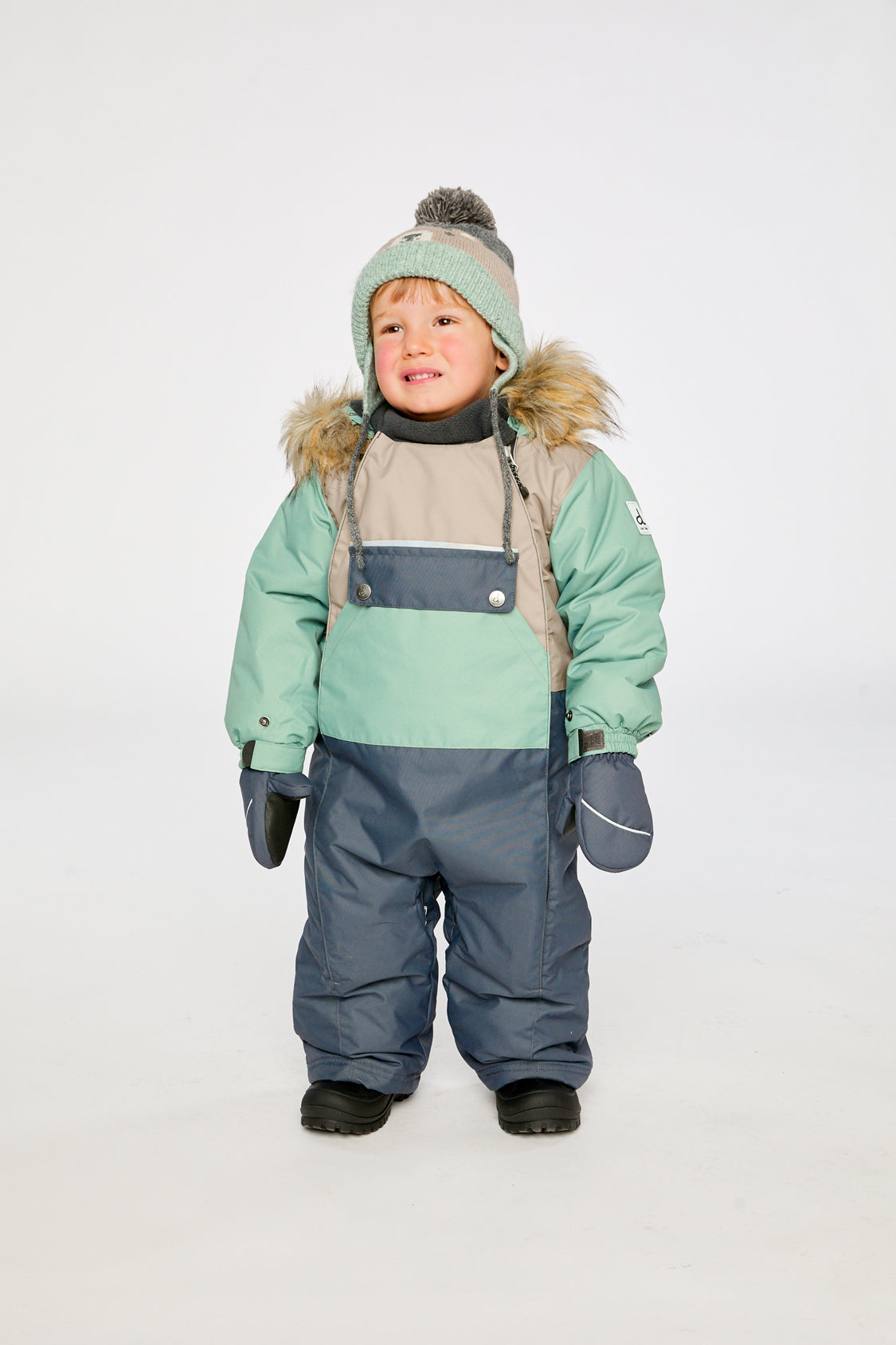 Baby One Piece Snowsuit Adapted For Car Seats Cool Dark Grey - Image 2