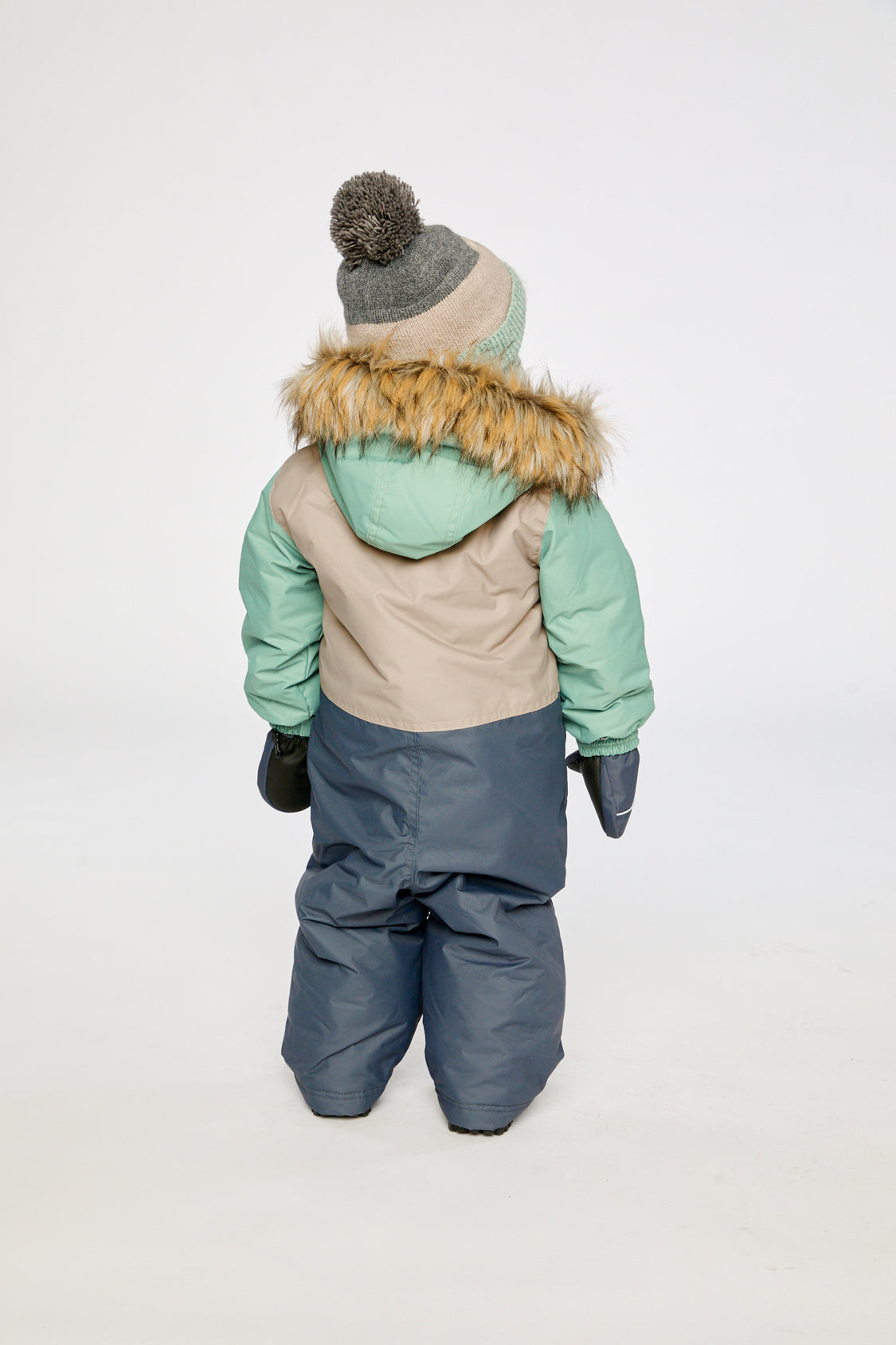 Baby One Piece Snowsuit Adapted For Car Seats Cool Dark Grey - Image 4