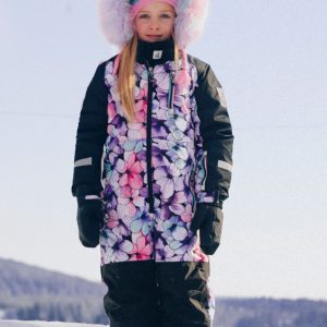 Alternative view of Kids One Piece Play Snowsuit Purple Floral Print