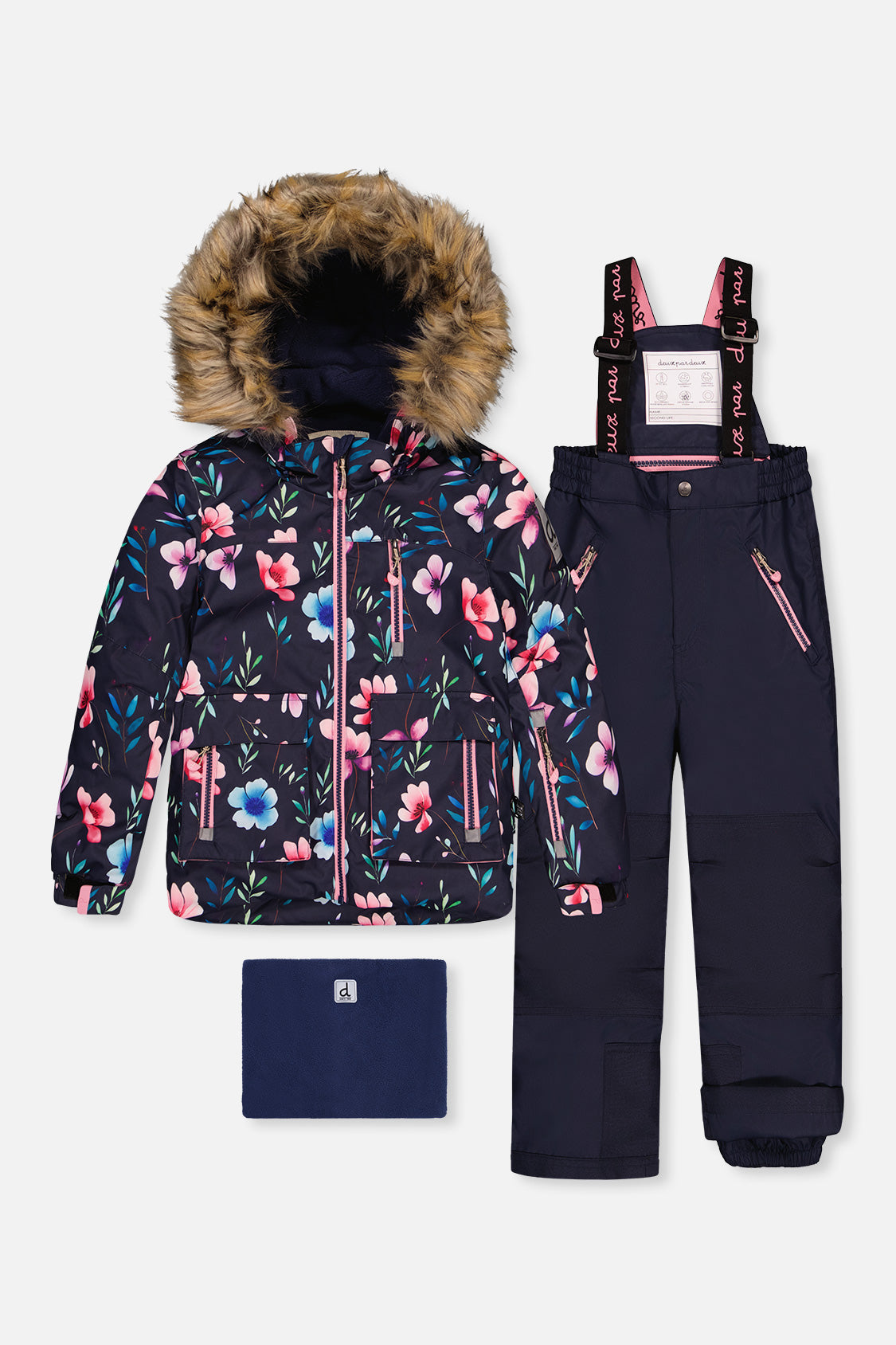 Two Piece Play Snowsuit Blue Floral Print - Image 15