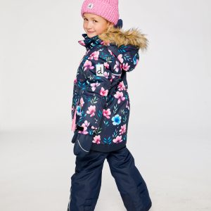 Two Piece Play Snowsuit Blue Floral Print - Image 4
