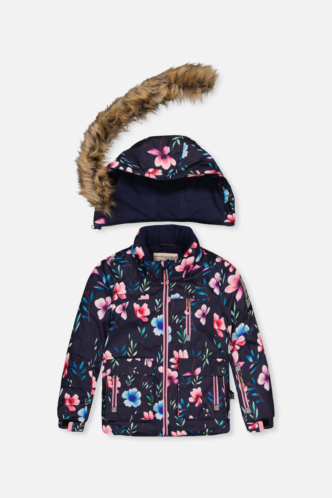 Two Piece Play Snowsuit Blue Floral Print - Image 5