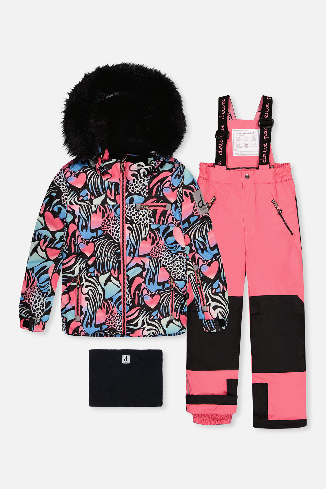 Two Piece Play Snowsuit Black Zebra Print With Pink Pants - Image 7