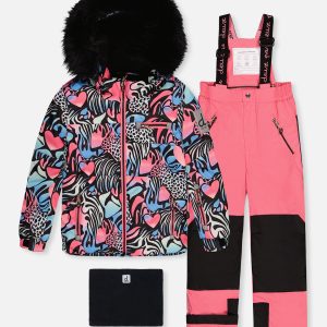 Two Piece Play Snowsuit Black Zebra Print With Pink Pants - Image 9