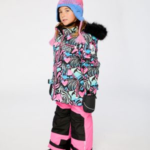 Two Piece Play Snowsuit Black Zebra Print With Pink Pants - Image 3