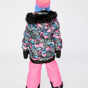 Two Piece Play Snowsuit Black Zebra Print With Pink Pants - Image 4