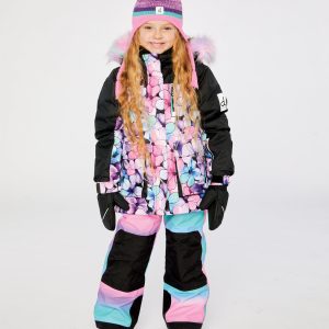 Alternative view of Two Piece Play Snowsuit Purple Floral Print With Gradient Pants