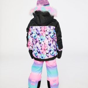 Two Piece Play Snowsuit Purple Floral Print With Gradient Pants - Image 4