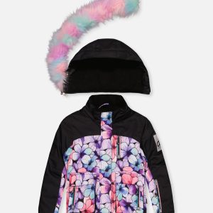 Two Piece Play Snowsuit Purple Floral Print With Gradient Pants - Image 5