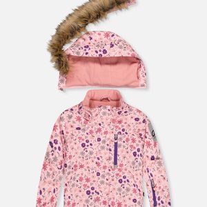 Two Piece Play Snowsuit Pink Mini Flower Print - Image 5