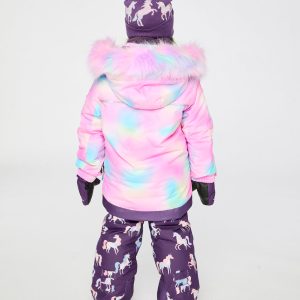 Two Piece Play Snowsuit Multicolored With Purple Unicorn Print Pants - Image 4