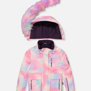 Two Piece Play Snowsuit Multicolored With Purple Unicorn Print Pants - Image 5