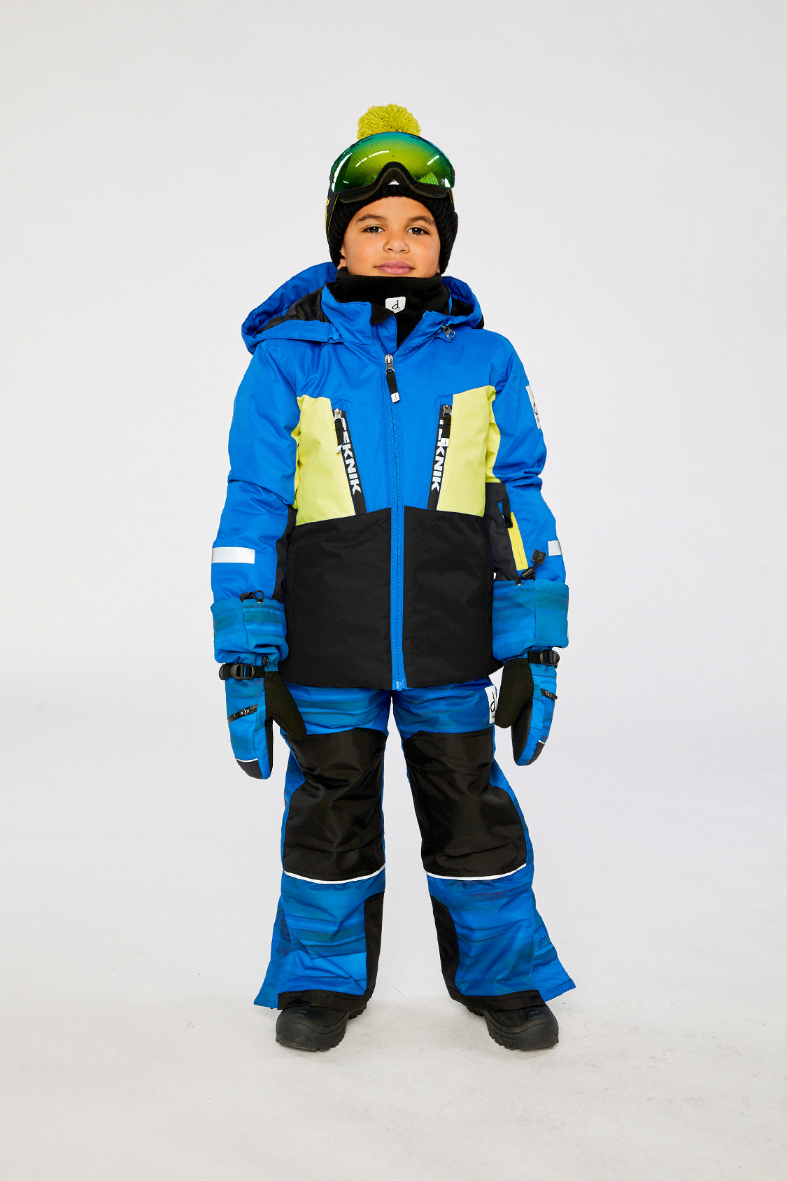 Two Piece Teknik Snowsuit Royal Blue And Yellow - Image 2