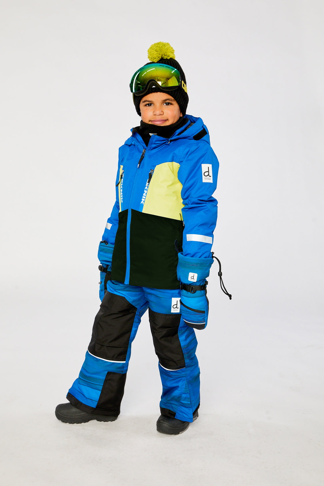 Two Piece Teknik Snowsuit Royal Blue And Yellow - Image 3