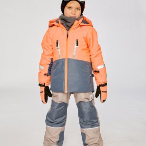 Alternative view of Two Piece Teknik Snowsuit Bright Orange Grey And Taupe