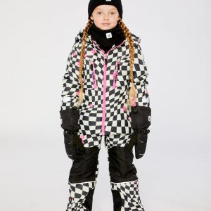 Alternative view of Two Piece Teknik Snowsuit White And Bright Pink Checkered Print