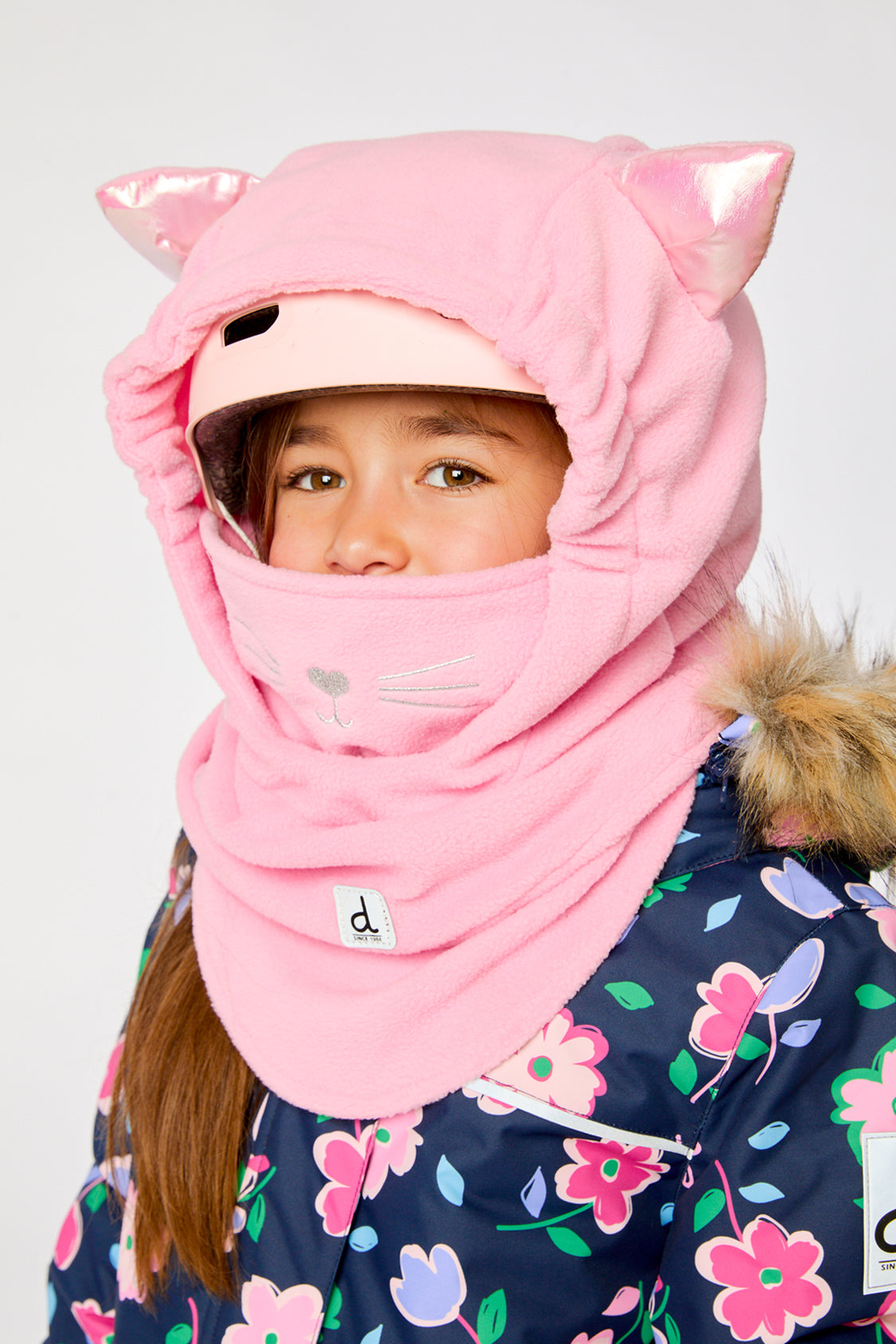 Oversized Polar Balaclava For Ski Helmet Pink - Image 3