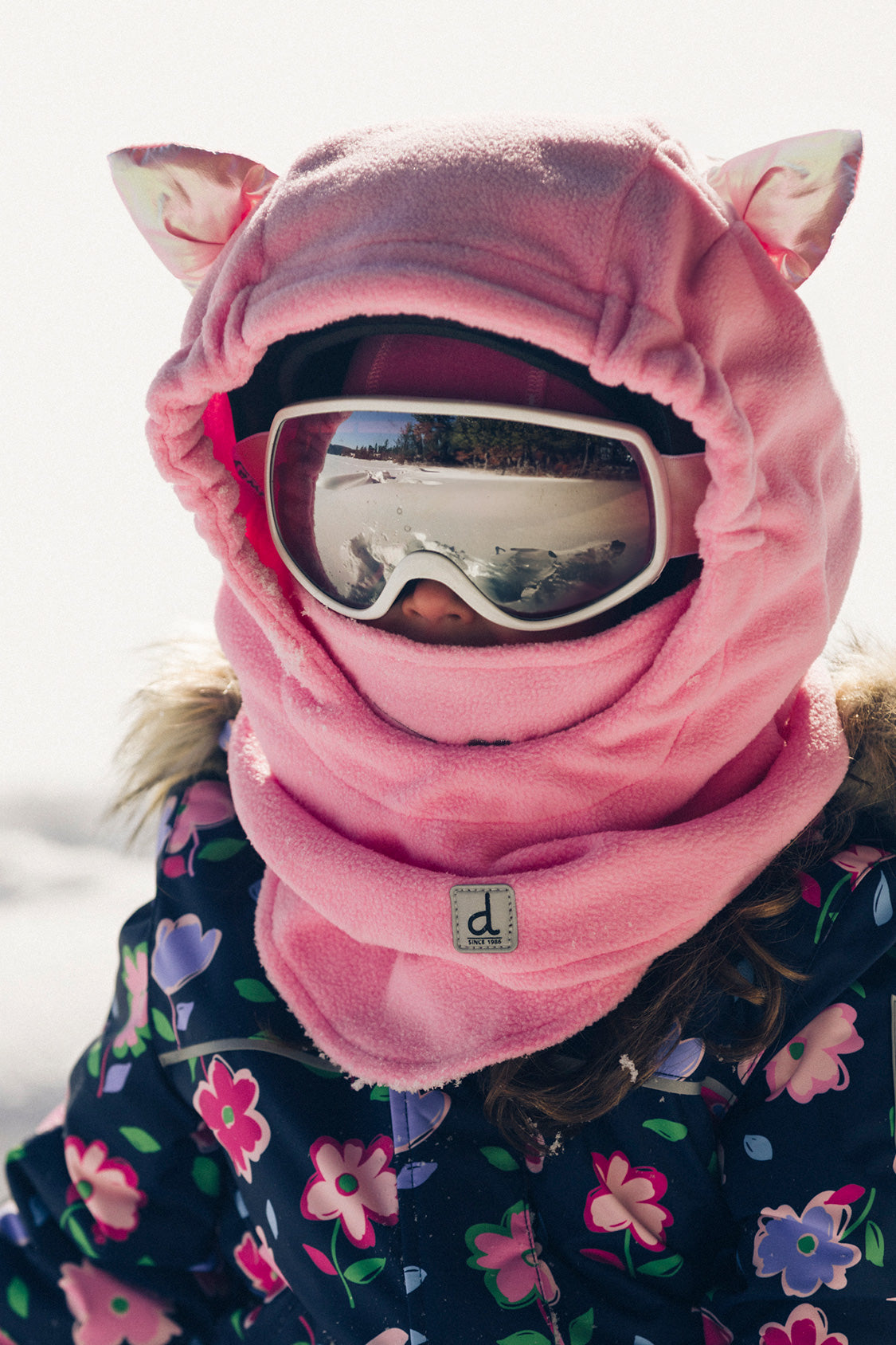 Oversized Polar Balaclava For Ski Helmet Pink - Image 2