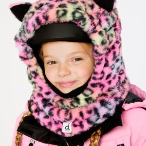 Alternative view of Oversized Polar Balaclava For Ski Helmet Multicolored Leopard Fur