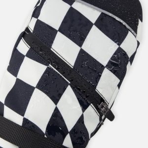 Teknik Winter Mittens White Checkered Print - Image 4