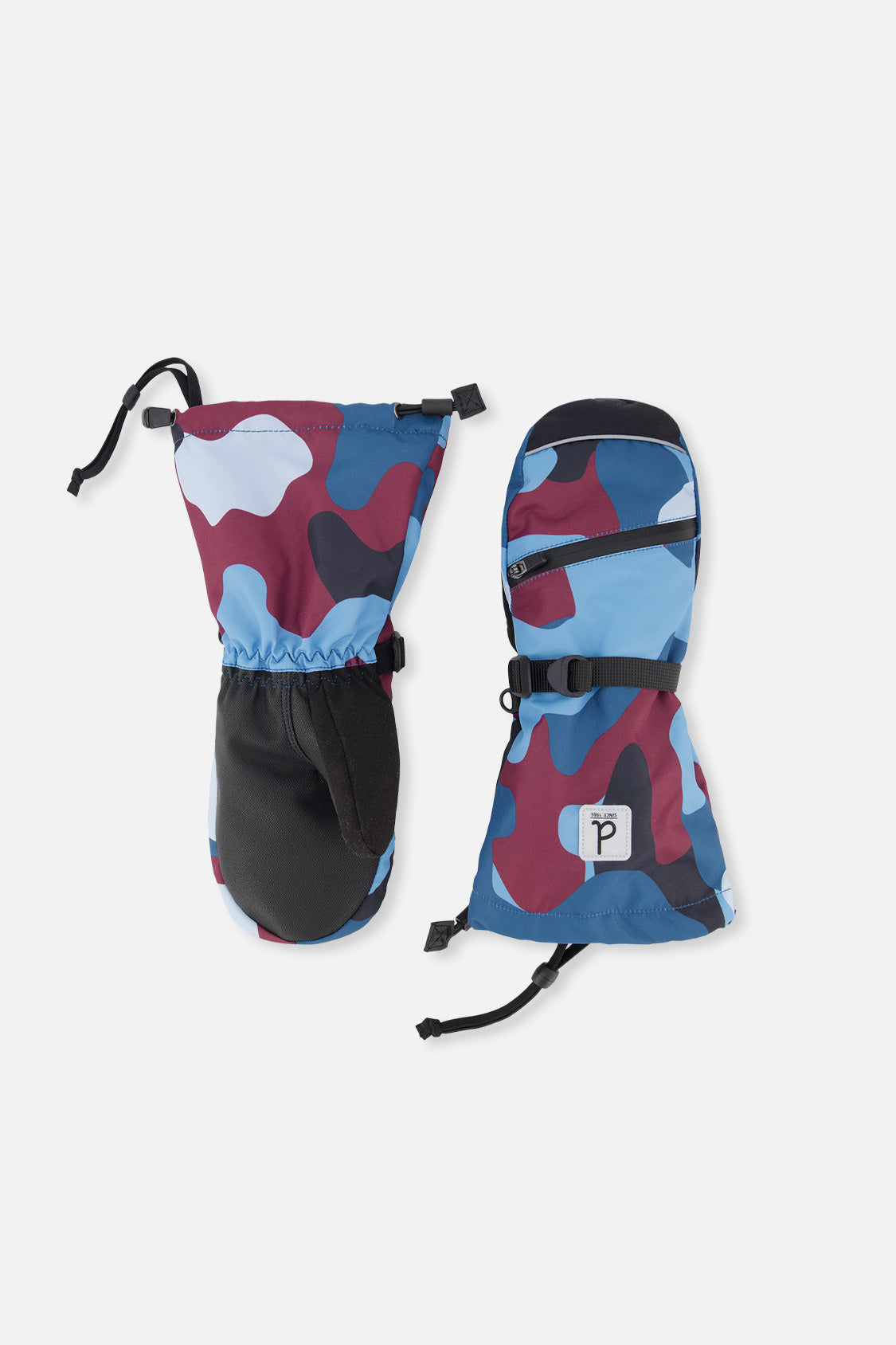 Teknik Winter Mittens Blue And Red Camouflage - Image 9