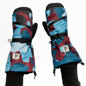 Alternative view of Teknik Winter Mittens Blue And Red Camouflage