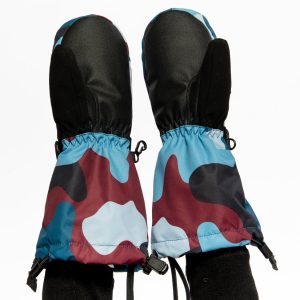 Teknik Winter Mittens Blue And Red Camouflage - Image 3