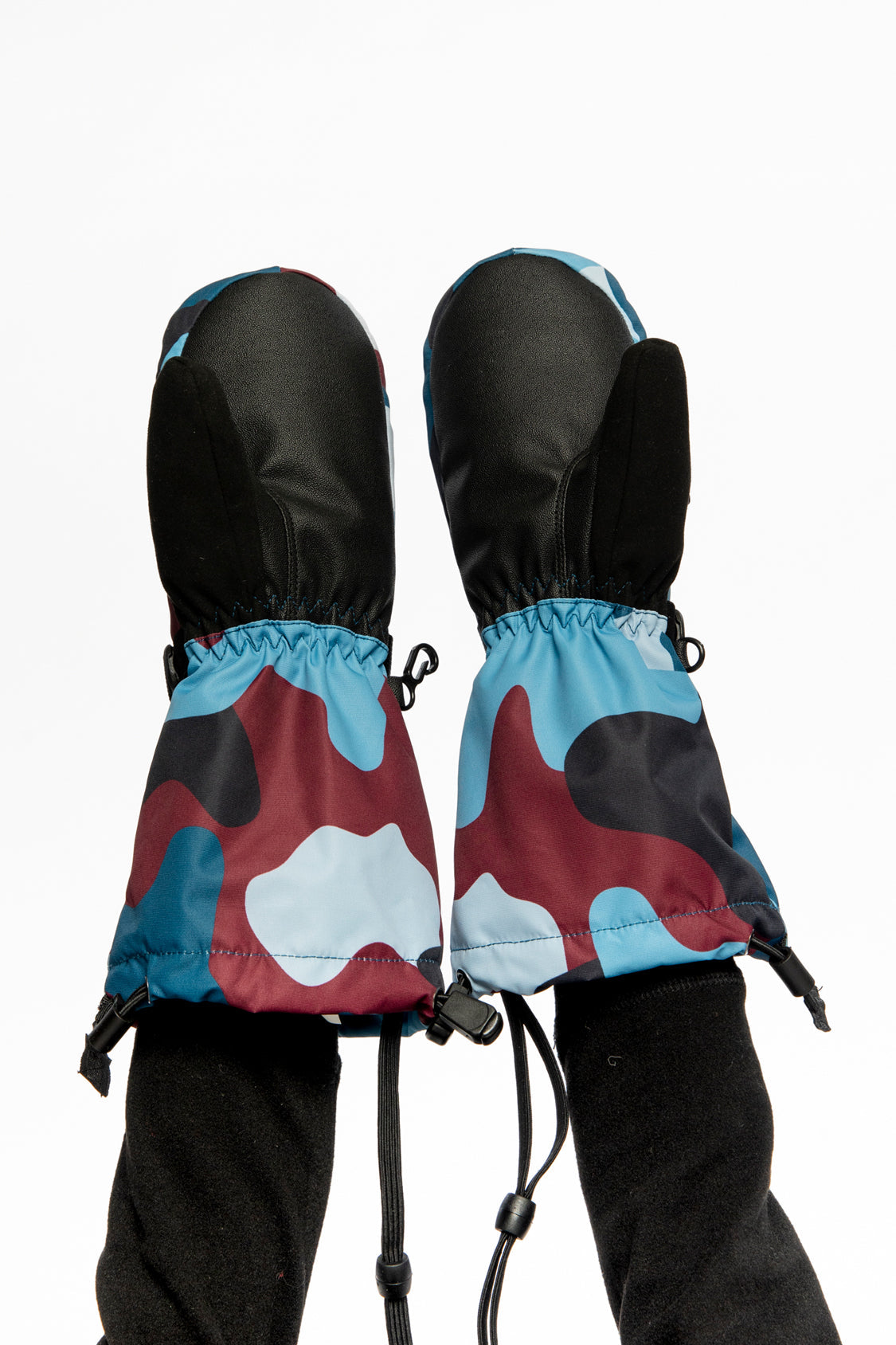 Teknik Winter Mittens Blue And Red Camouflage - Image 3
