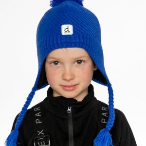 Alternative view of Winter Peruvian Knit Hat With Pompom Royal Blue