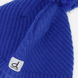 Winter Peruvian Knit Hat With Pompom Royal Blue - Image 4