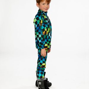 Two Piece Thermal Underwear Blue Checkered Print - Image 5