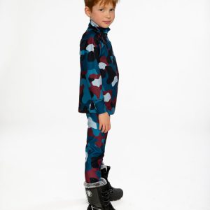 Two Piece Thermal Underwear Blue And Red Camouflage Print - Image 3