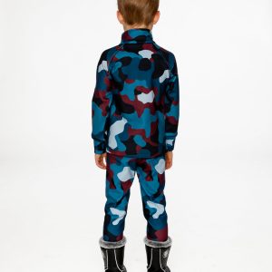 Two Piece Thermal Underwear Blue And Red Camouflage Print - Image 4