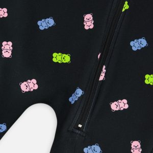 Baby One Piece Thermal Underwear Black Printed Gummy Bears - Image 3