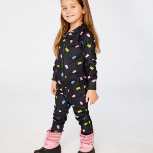 One Piece Thermal Underwear Black Printed Gummy Bears - Image 3