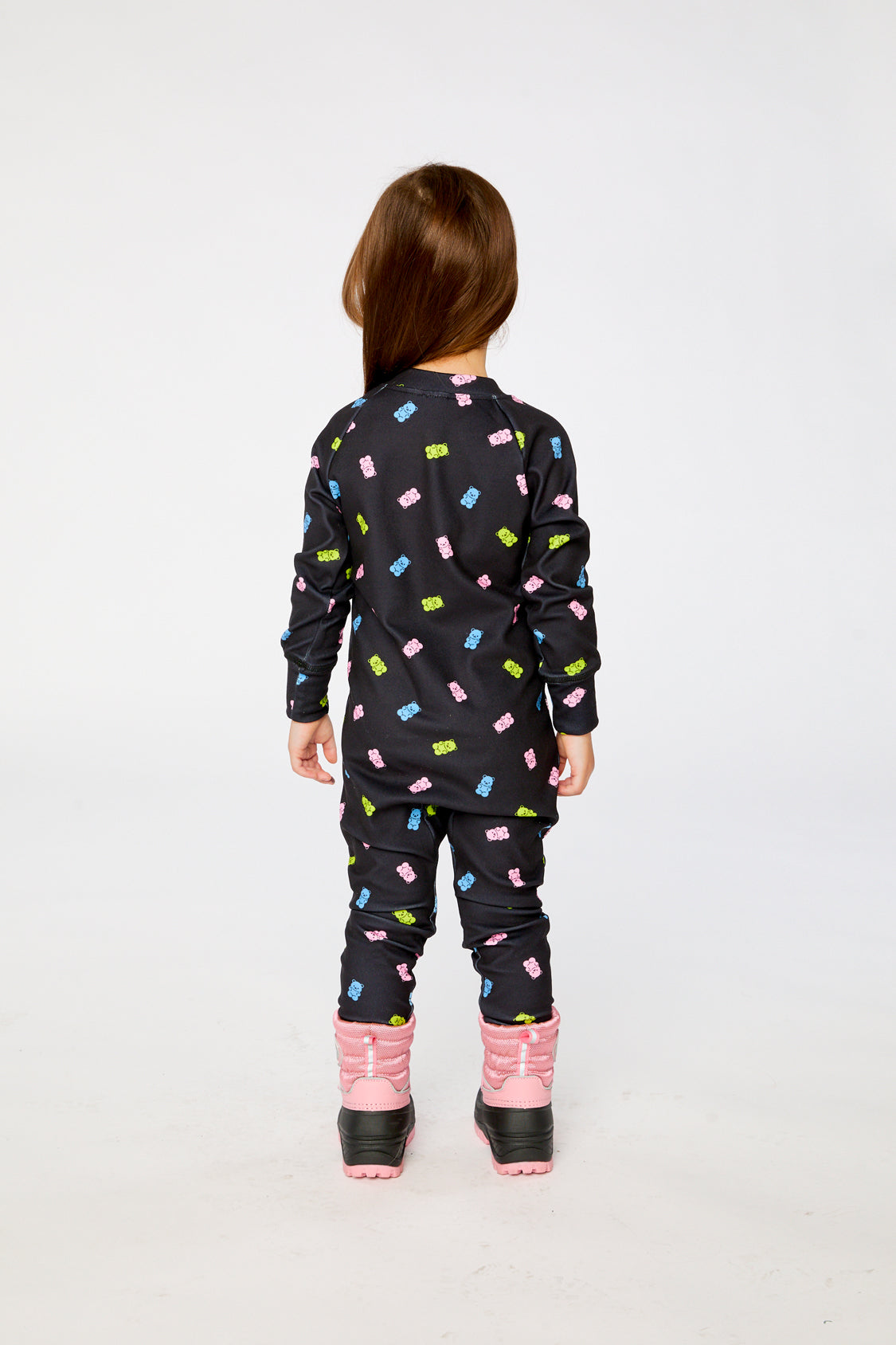One Piece Thermal Underwear Black Printed Gummy Bears - Image 4