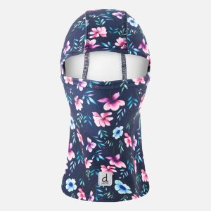 Brushed Jersey Balaclava Blue Floral Print