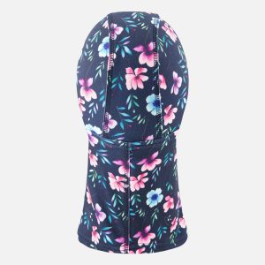 Brushed Jersey Balaclava Blue Floral Print - Image 3