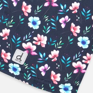 Brushed Jersey Balaclava Blue Floral Print - Image 4