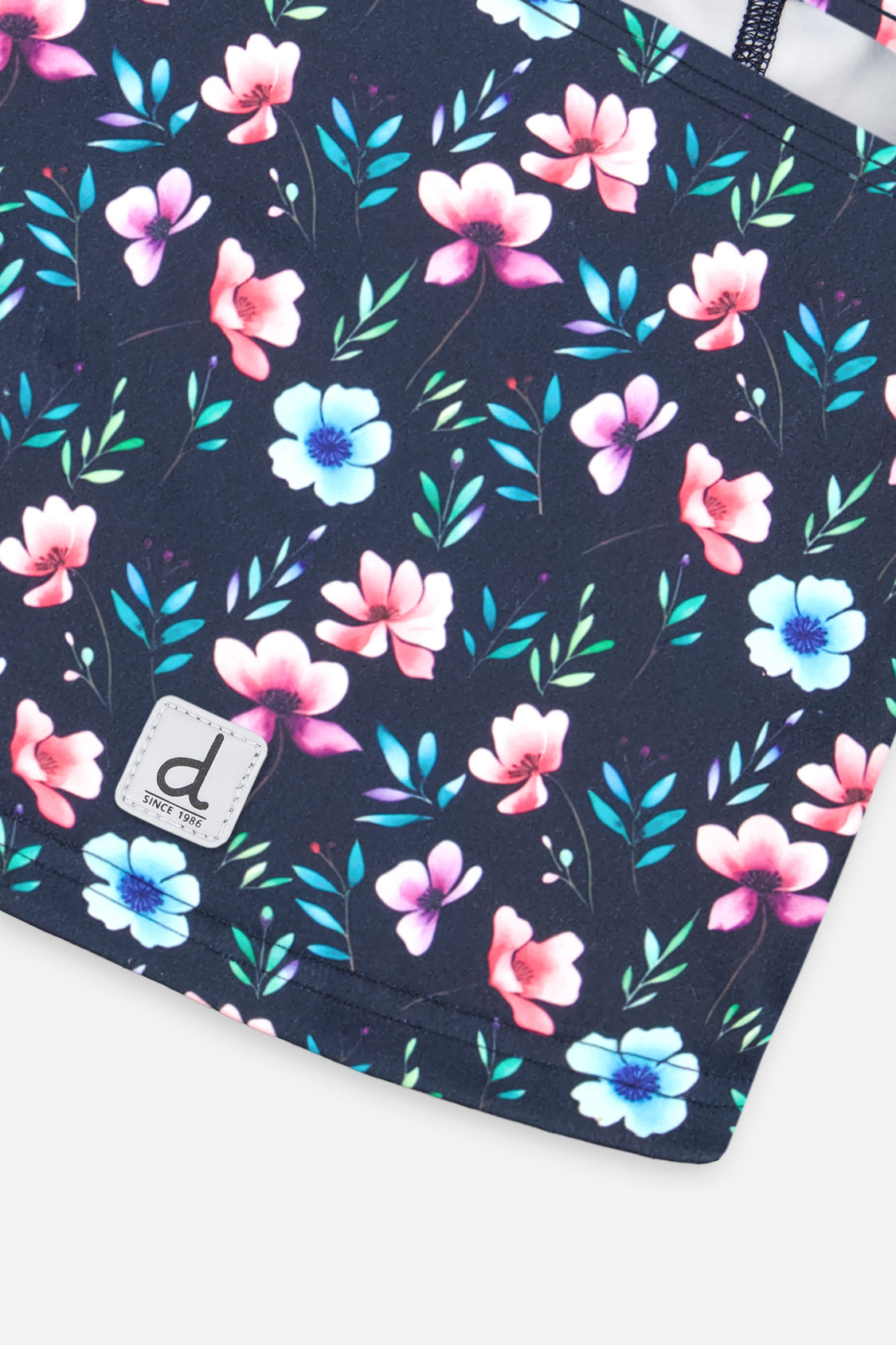 Brushed Jersey Balaclava Blue Floral Print - Image 4
