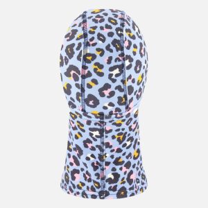 Brushed Jersey Balaclava Blue Leopard Print - Image 3