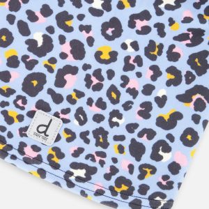 Brushed Jersey Balaclava Blue Leopard Print - Image 4
