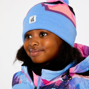 Alternative view of Winter Knit Hat With Pompom Black Printed Mountains