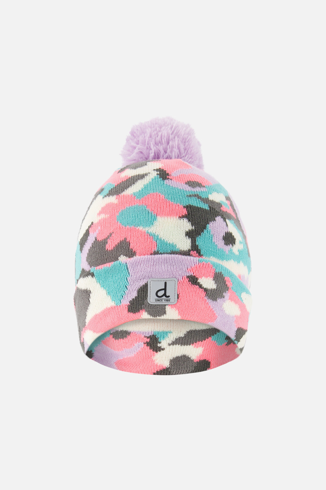 Winter Knit Hat With Pompom Coral Camouflage - Image 6