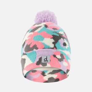 Winter Knit Hat With Pompom Coral Camouflage - Image 7
