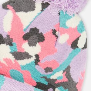 Winter Knit Hat With Pompom Coral Camouflage - Image 4