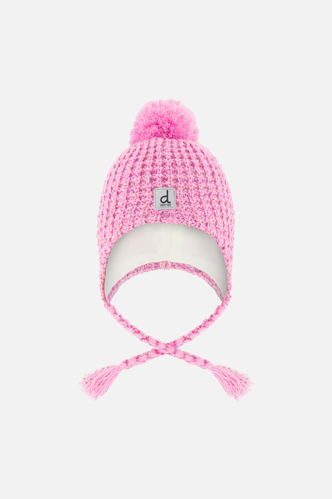 Baby Winter Peruvian Knit Hat With Pompom Pink - Image 5